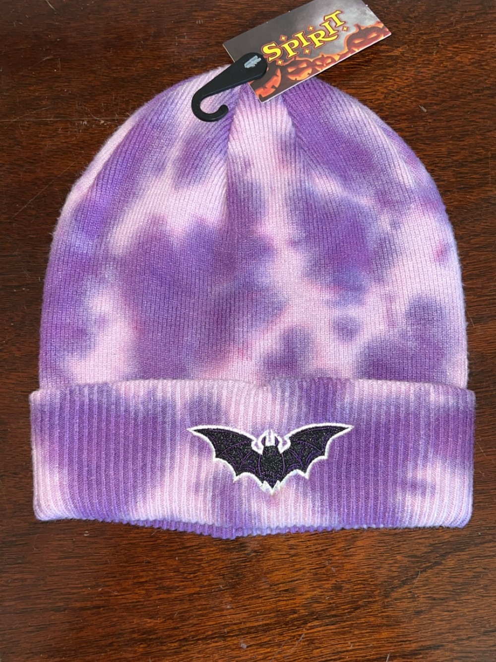 Purple Tie-Dye Bat Beanie